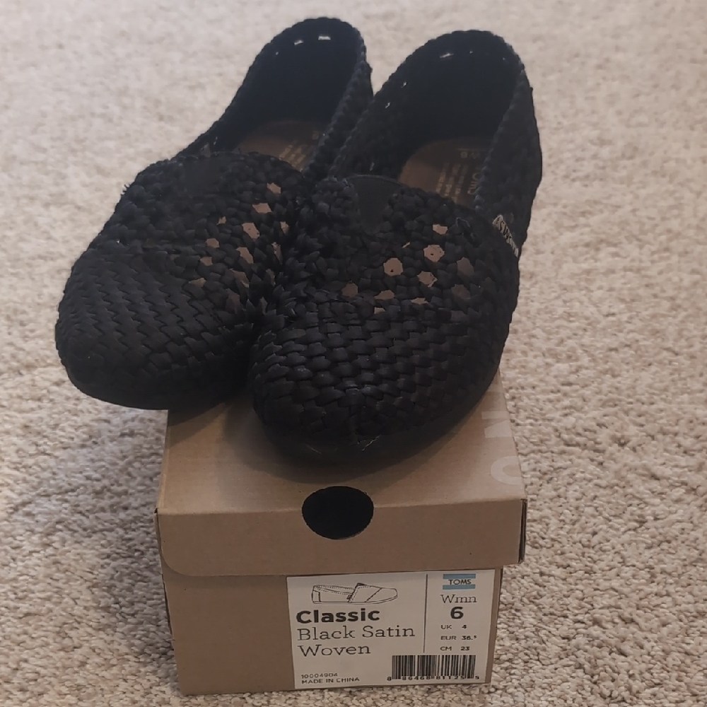 Toms Black Woven Women's Flats